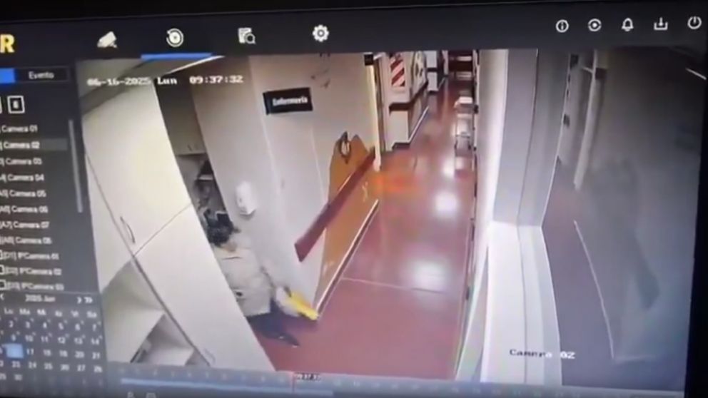 El insólito episodio ocurrió en un hospital de Mar del Plata (Captura de video).