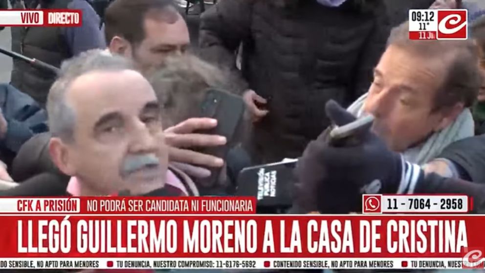 Guillermo Moreno visitó este miércoles a Cristina Kirchner (Crónica HD).