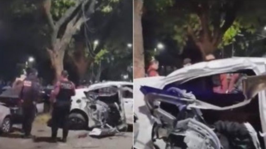 Ladrones robaron un auto y chocaron tras una persecución (Redes).