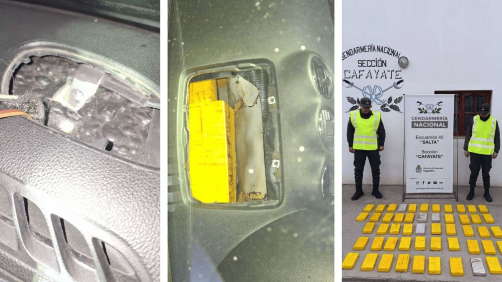 Así escondían 54 kilos de cocaína en el tablero del auto