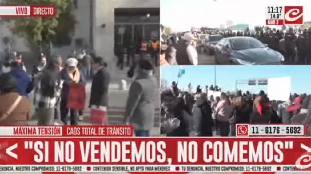 Nueva jornada de protesta de feriantes de La Salada (Crónica HD).