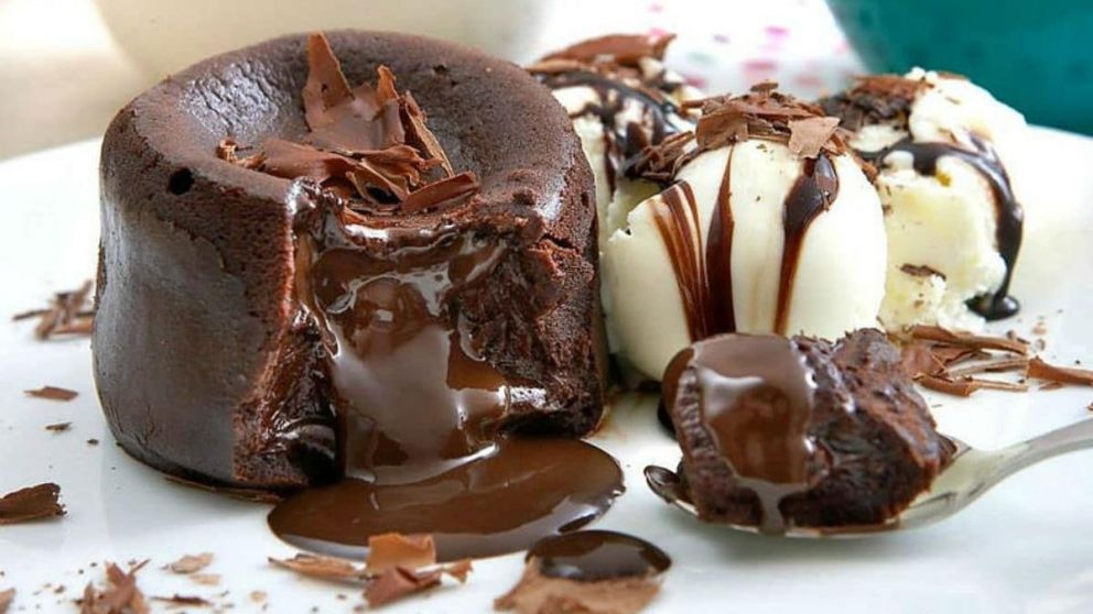 Receta infalible de volcán de chocolate.