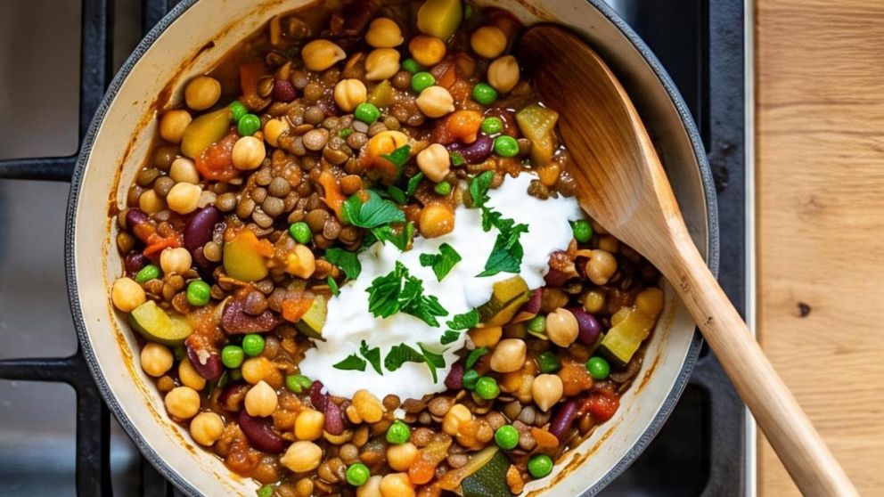 Ideal para el frío: delicioso guiso de legumbres, calentito y nutritivo.