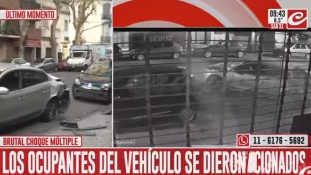 La policía investiga las causas del choque en Almagro (Captura de TV).