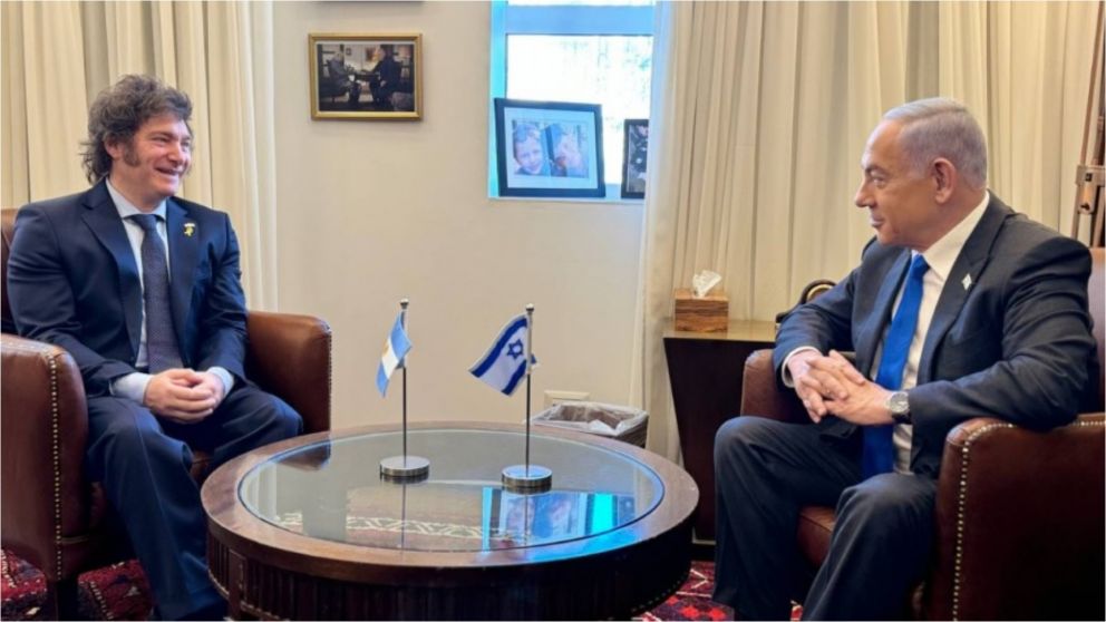 El presidente Javier Milei y el primer ministro de Israel, Benjamín Netanyahu (Argentina.gob.ar/Archivo).
