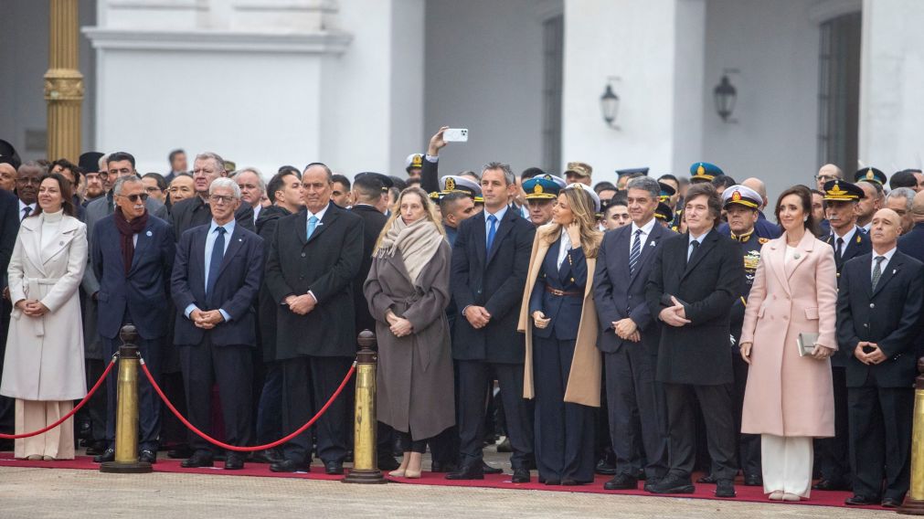 Milei y Villarruel no cruzaron miradas en el Tedeum, ni en el cambio de guardia del Regimiento Patricios.