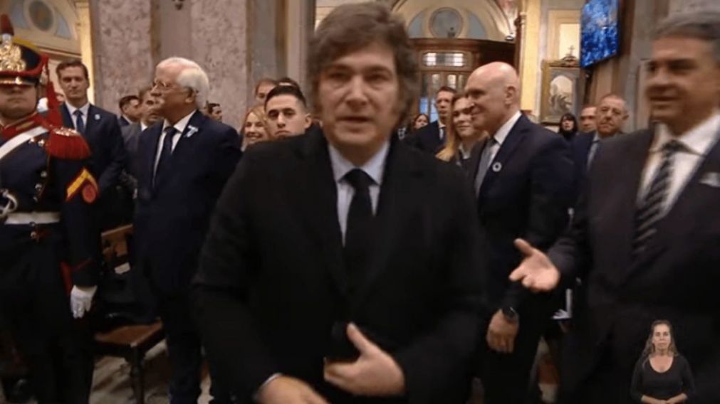 Tedeum del 25 de Mayo: así Javier Milei le negó el saludo a Jorge Macri.