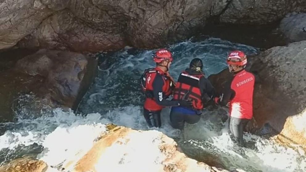 El rescate tuvo lugar en el río de los Sauces (Policía de Córdoba).