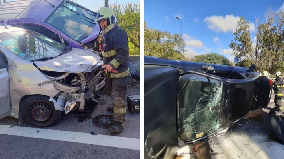 Impactante choque y vuelco en General Paz y Lugones