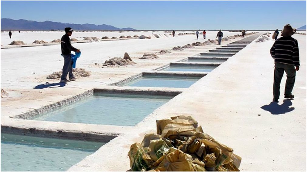 Piletas en los salares de Jujuy, fuentes de extracción de litio (Gentileza El Esquiú).