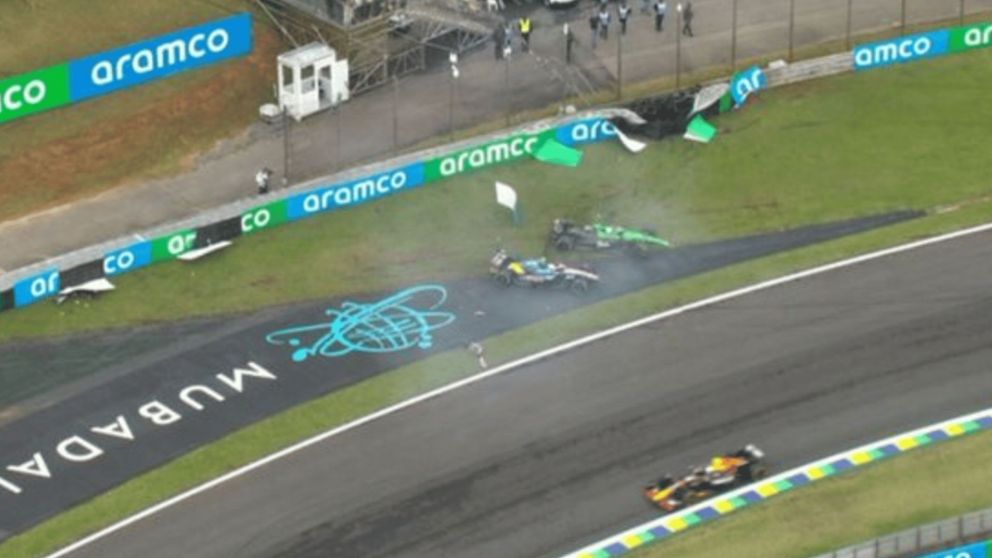 Franco Colapinto chocó y destruyó su Alpine en la Sprint Race del Gran Premio de Brasil de Fórmula 1: Oscar Piastri también se quedó afuera