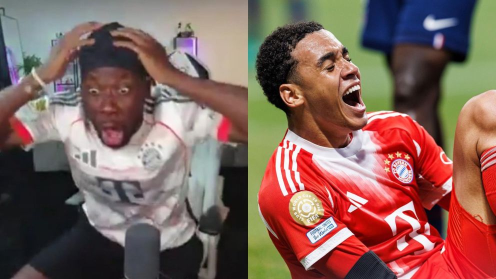 La dura reacción de Alphonso Davies a la escalofriante lesión de Jamal Musiala en el partido de Bayern Múnich con PSG