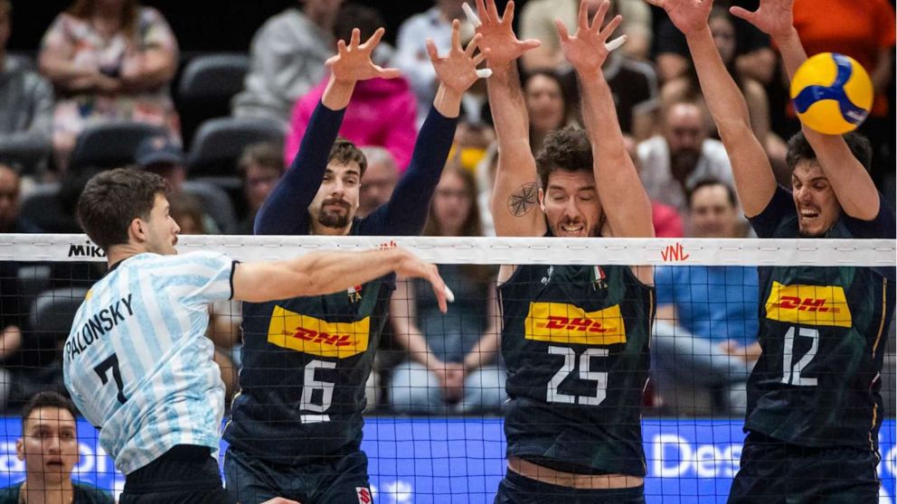 Argentina cayó ante Italia por la Liga de Naciones de Voleibol Masculino