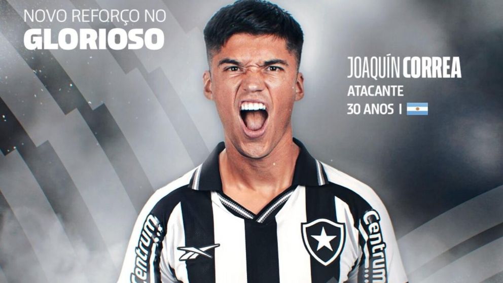 Joaquín Correa fue presentado en el Botafogo y jugará el Mundial de Clubes