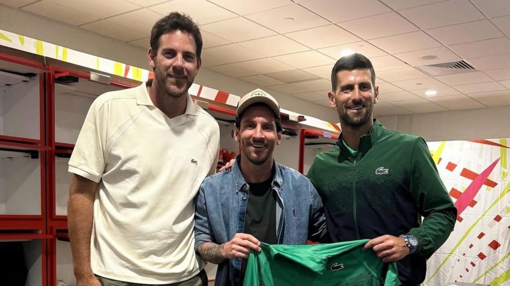 El inolvidable encuentro entre Lionel Messi, Juan Martín Del Potro y Novak Djokovic en el Masters 1000 de Miami