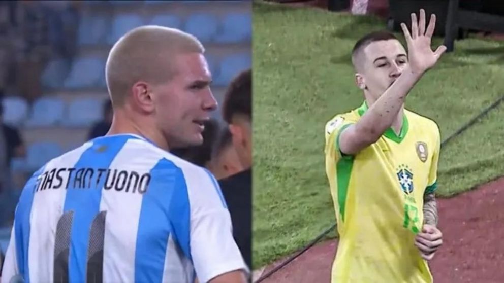 La picante chicana de Mastantuono a Igor Serrote tras el empate entre Argentina y Brasil: "Seis te comiste, muerto"