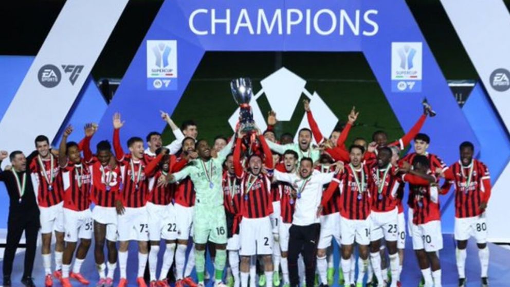 El golazo de Lautaro Martínez no le alcanzó al Inter: Milan, en una definición agónica, dio vuelta el clásico y se quedó con la Supercopa de Italia