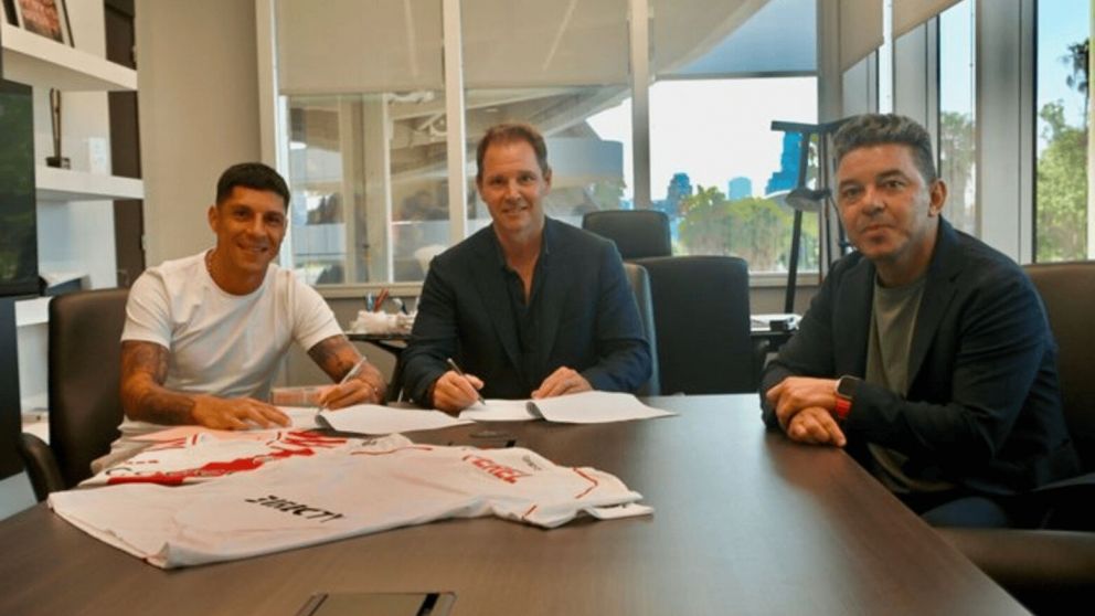 Enzo Pérez firmó su contrato con River y las redes sociales Millonarias explotaron con la noticia