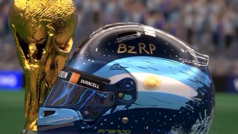 Tremendo: Colapinto usará un casco en homenaje a la consagración de la Selección Argentina en Qatar 2022