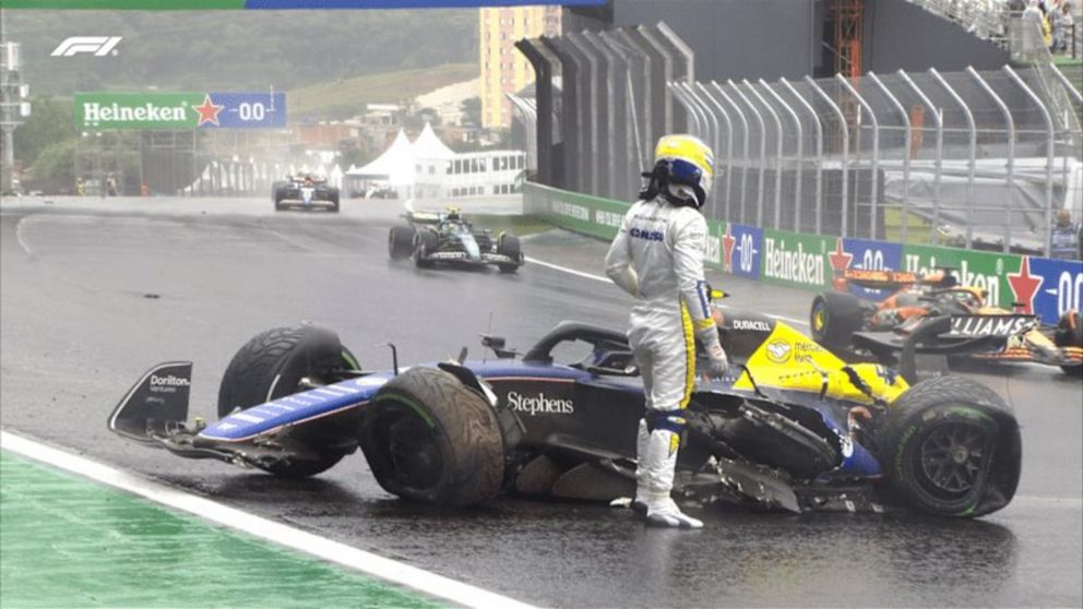 Franco Colapinto destruyó su auto en un tremendo accidente en el GP de Brasil de la Fórmula 1