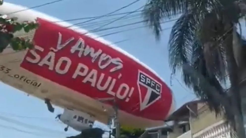 Un dirigible de Sao Paulo SE ESTRELLÓ antes del partido con Botafogo y casi provoca UNA TRAGEDIA