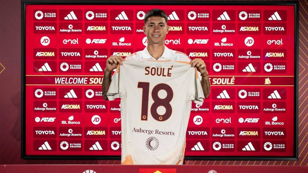 Matías Soulé fue PRESENTADO en Roma: del abrazo con Dybala a la primera práctica
