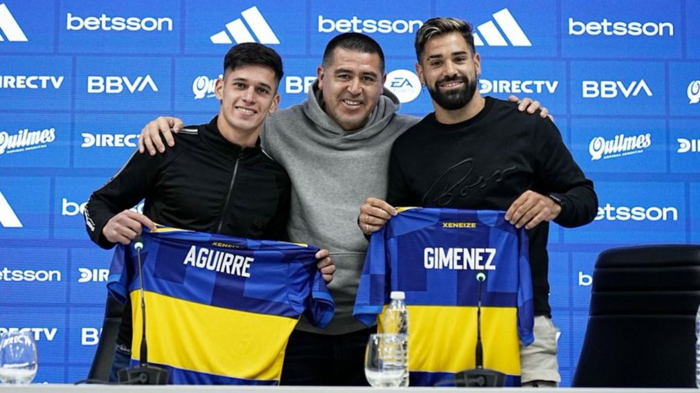 Boca PRESENTÓ a sus nuevos REFUERZOS Milton Giménez y Brian Aguirre: el TREMENDO elogio de Riquelme