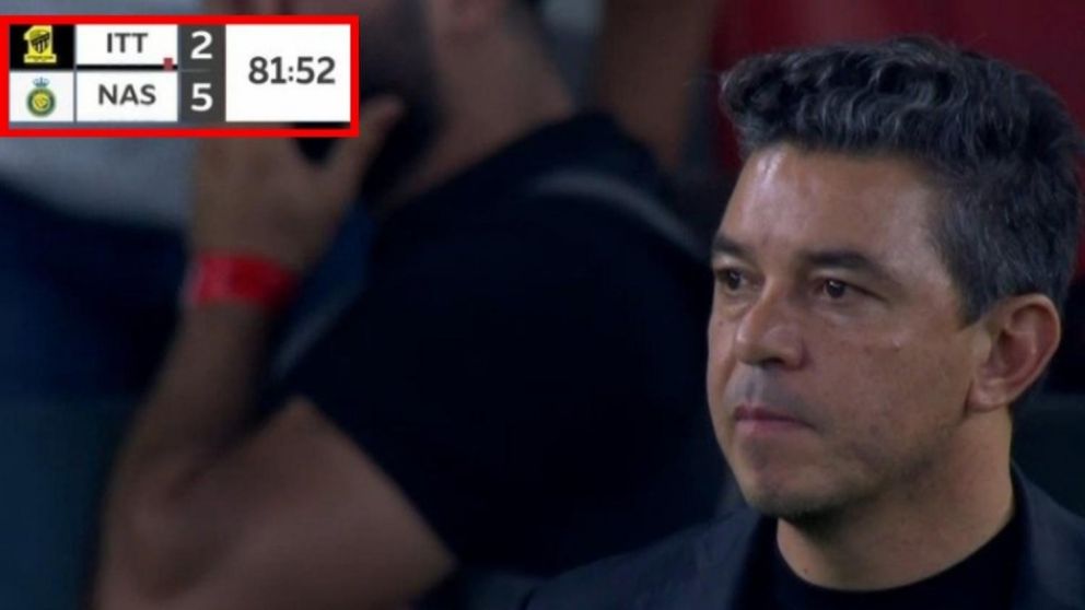 El equipo de Marcelo Gallardo perdió por goleada ante Cristiano Ronaldo en Arabia Saudita
