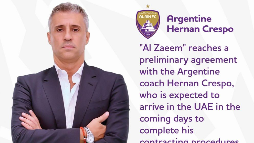 Hern�n Crespo rechaz� a Racing y ser� DT del Al Ain de Emiratos �rabes