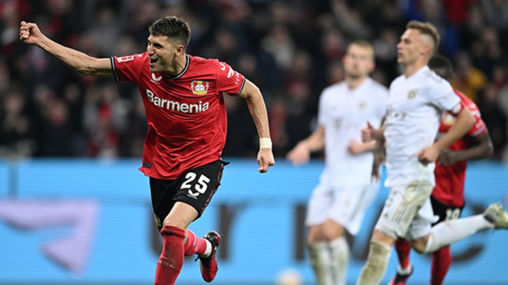 Exequiel Palacios metió un gol agónico para empatarle el partido al Bayern Múnich