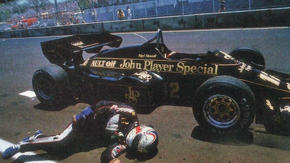 El día que Nigel Mansell las hizo todas: empujó el Lotus, llegó sexto y se desmayó