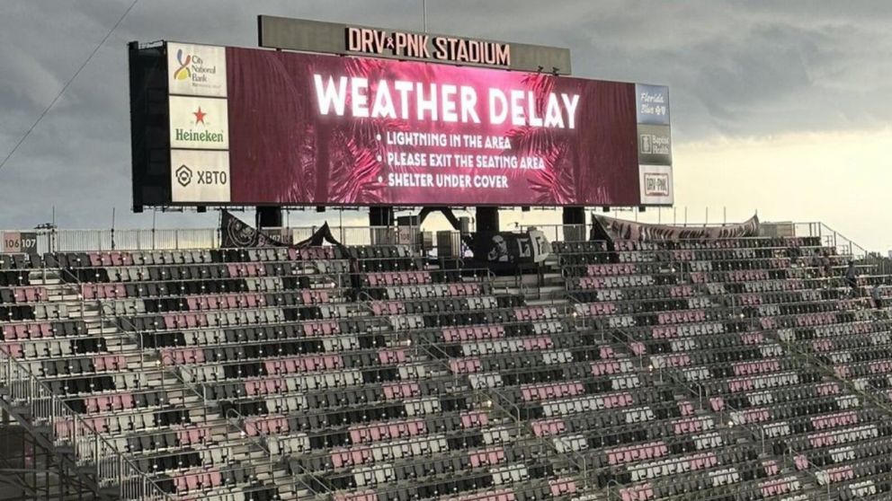 La presentaci�n de Lionel Messi en Inter Miami se posterg� por una fuerte tormenta el�ctrica