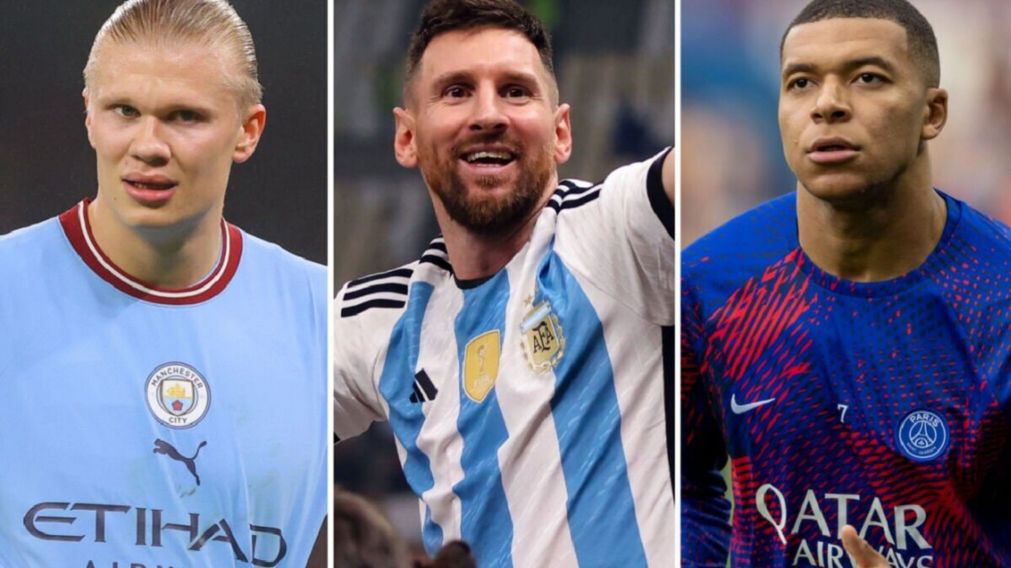 Conocé la increíble estadística que comparten Lionel Messi, Kylian Mbappé y Earling Haaland