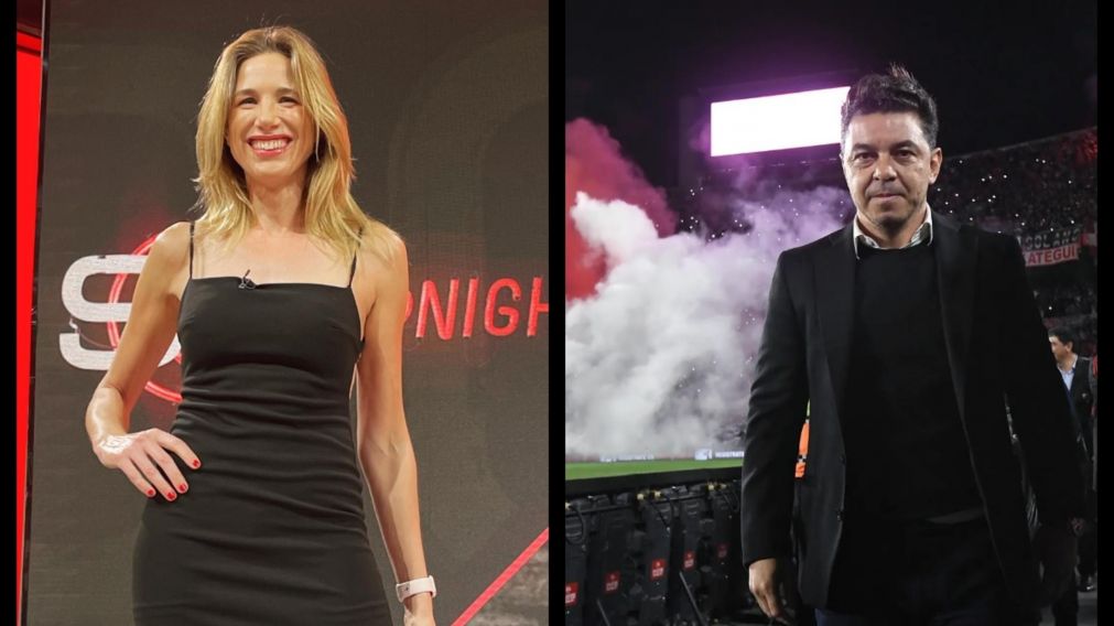 Alina Moine usó un outfit jugado que enamoró a Marcelo Gallardo
