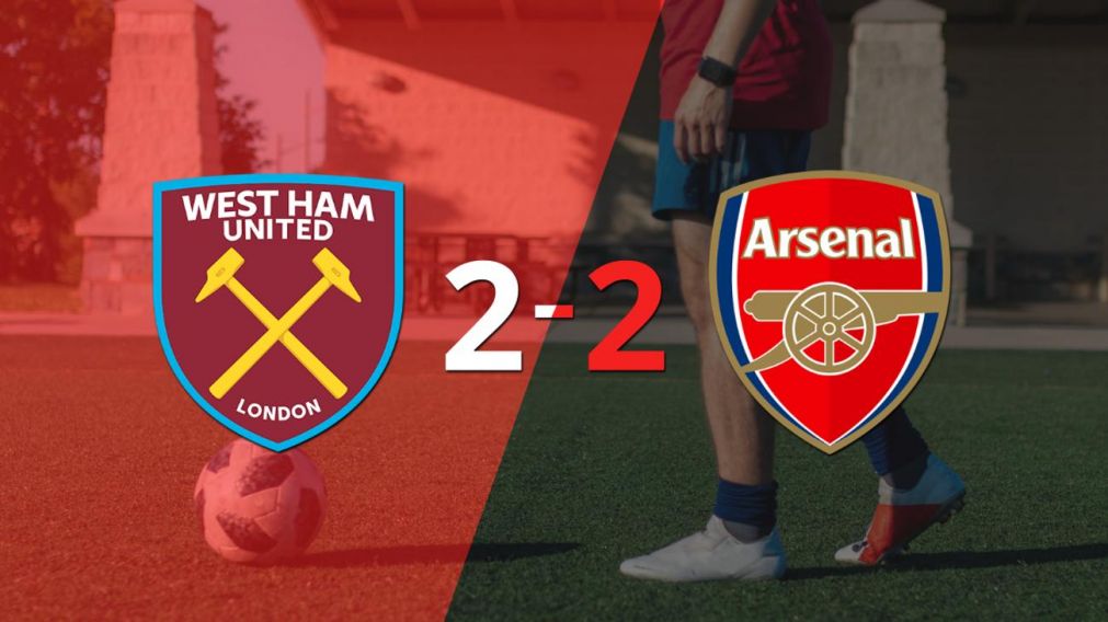 Arsenal sac� un punto luego de empatar a 2 goles con West Ham United