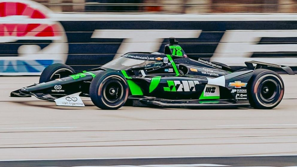 Indycar: Agustín Canapino clasificó 19° en el óvalo de Texas