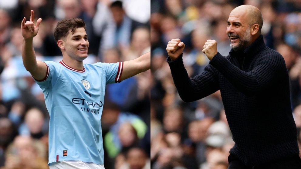 Guardiola se deshizo en elogios para Julián Álvarez después de su partidazo ante Liverpool