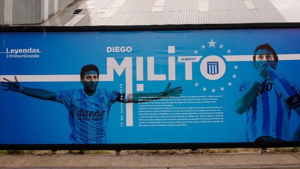 Arde Racing: destrozaron un cartel de Diego Milito cerca del Cilindro