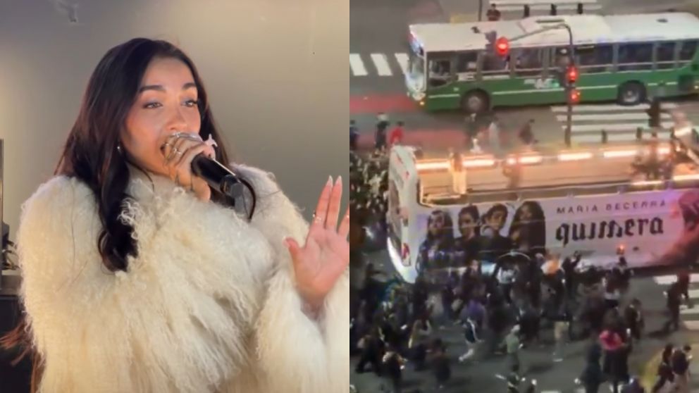 María Becerra dio un show en vivo arriba de un micro que recorrió la ciudad de Buenos Aires: el video.