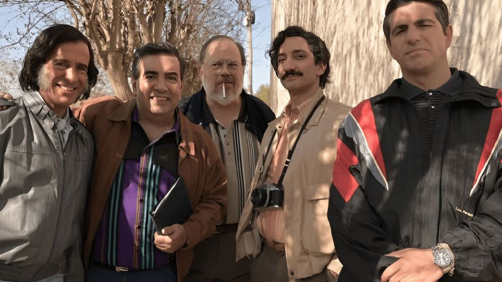 Parte del elenco de la serie Menem. (Gentileza: Internet).