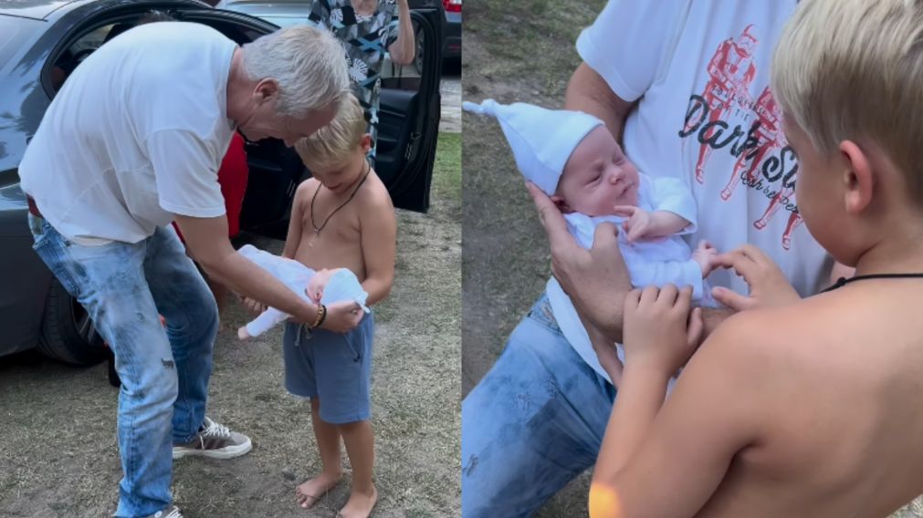 Marley grabó la reacción de Mirko al conocer a Milenka (Instagram/@marley_ok).