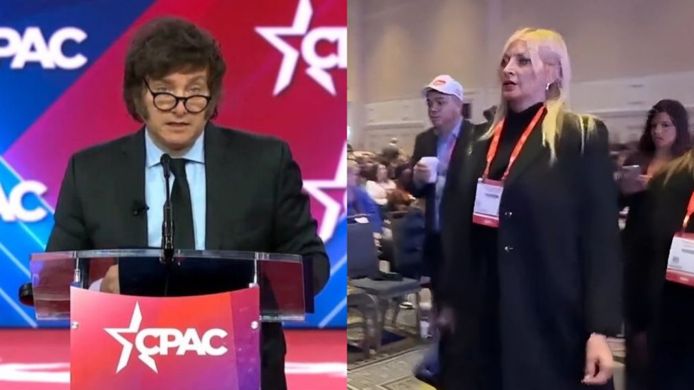 Yuyito González le gritó a Javier Milei en una conferencia internacional y él reaccionó, sorprendido.
