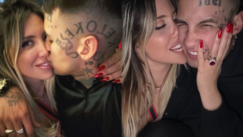 Wanda Nara y L-Gante en Nochebuena. (Foto: Instagram/ @wanda_nara).