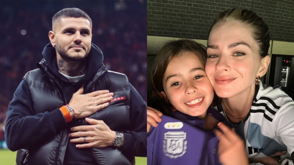El conducente gesto de Rufina, la hija de la China Suárez, con Mauro Icardi (Instagram/@mauroicardi y @sangrejaponesa).
