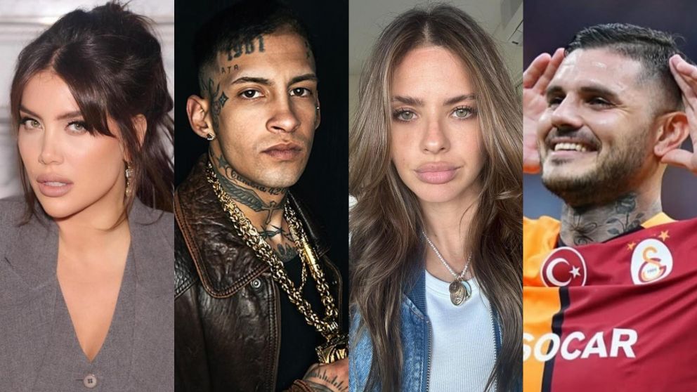 Wanda Nara, Mauro Icardi, la China Suárez y L-Gante se encontraron en un restaurante.