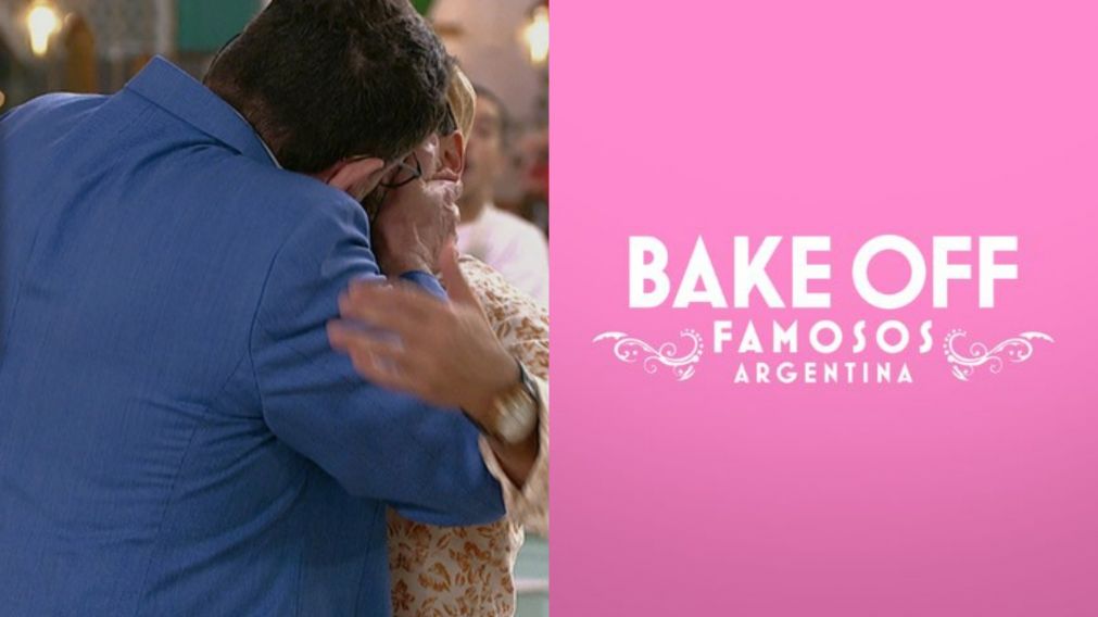 El beso entre un jurado y participante en "Bake Off Famosos" (Foto web).