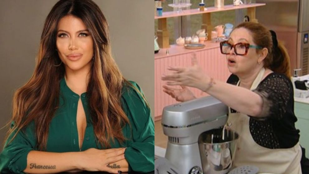 Andrea del Boca, furiosa con Wanda Nara en el debut de "Bake Off Famosos". (Foto: Telefe).