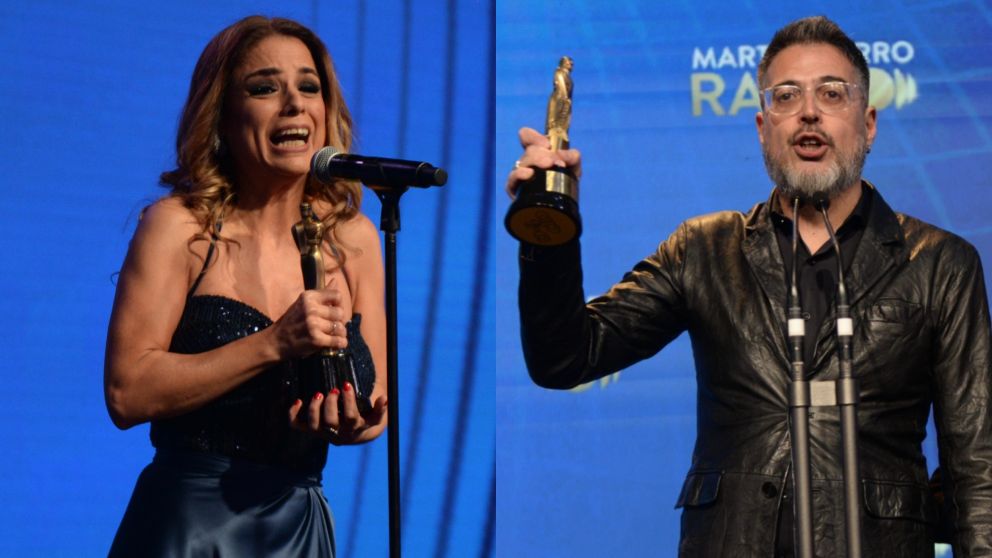 Marina Calabró y Rolando Barbano en los Martín Fierro de Radio. (Foto: Diario Crónica/ Carlos Ventura y Nahuel Ventura).