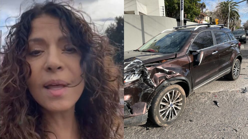Patricia Sosa sufrió un accidente en su camioneta, en la que viajaba con su mamá.
