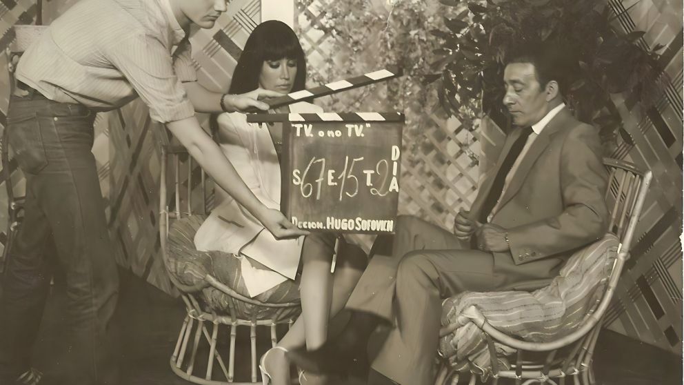 Juan José Campanella, Alberto Olmedo y Moria Casán.